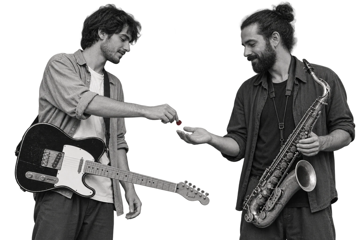 Collage illustrativo musicale per Scorriband